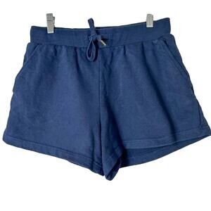 WeWoreWhat Women's Pull-On Terry Drawstring Sweat Short Navy Blue Size Medium